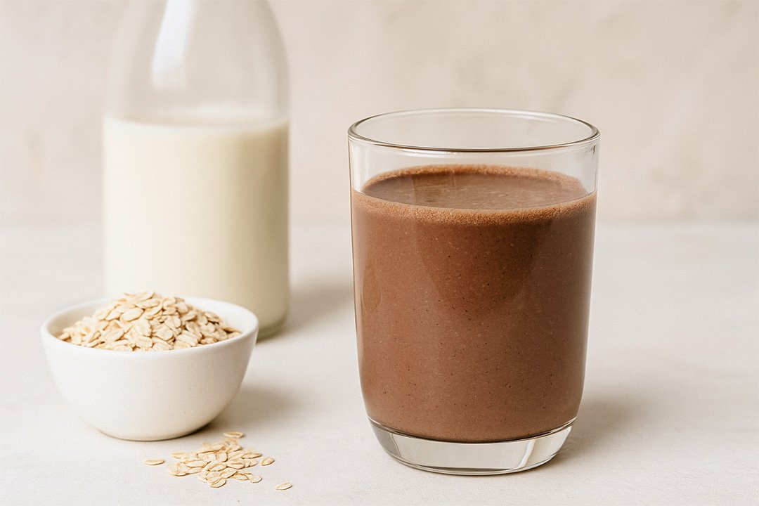 Batido de chocolate y avena saludable