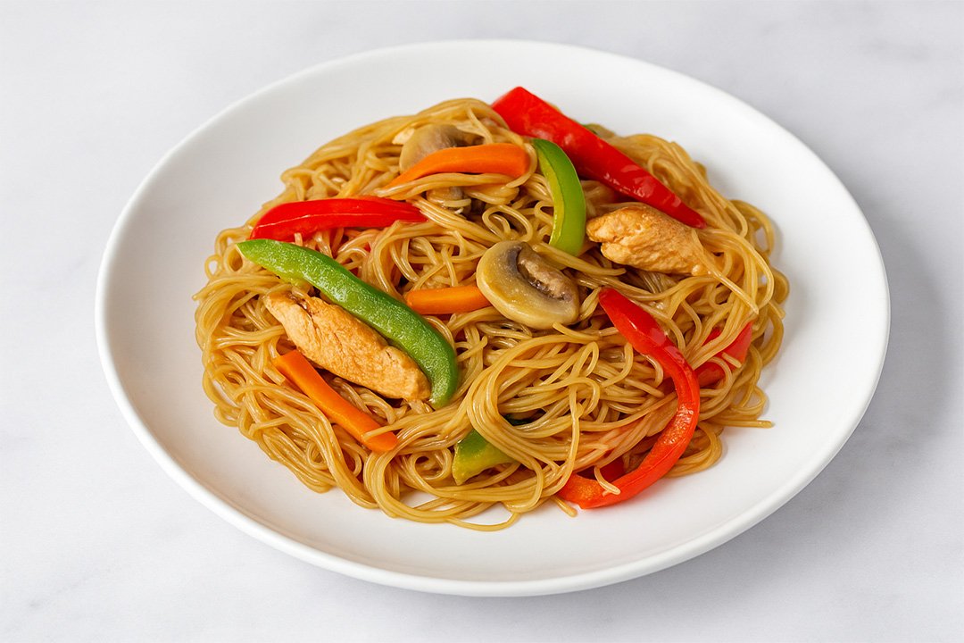 Receta de fideos chinos con pollo y verdura