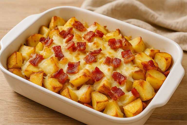 Patatas con queso y bacon
