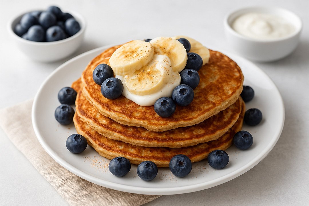 Tortitas de avena y plátano sin azúcar