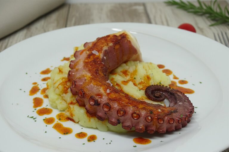 Receta de pulpo con pure de patatas