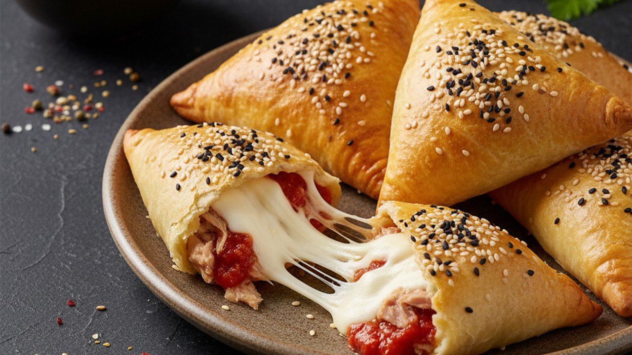 Empanadillas de atún, tomate y mozzarella