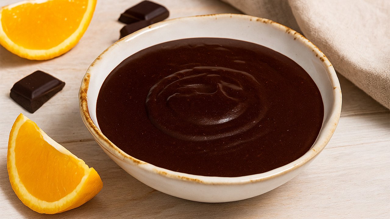 Natilla de chocolate a la naranja