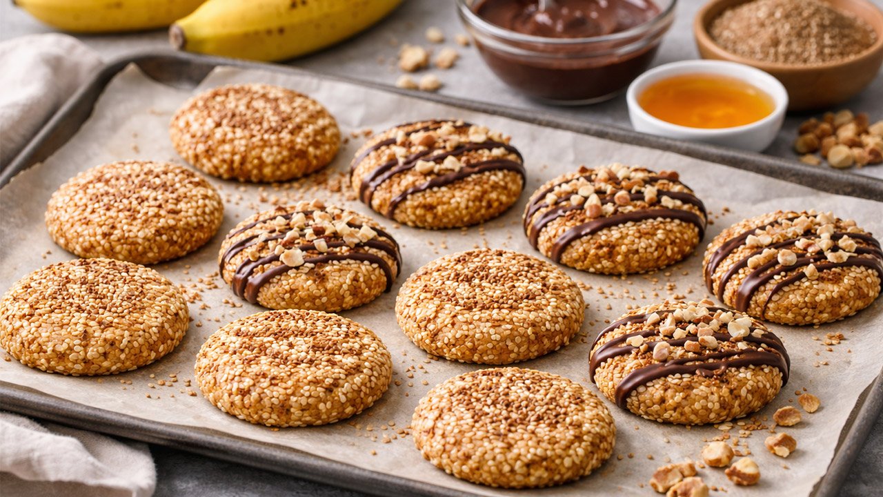Galletas de plátano y sésamo