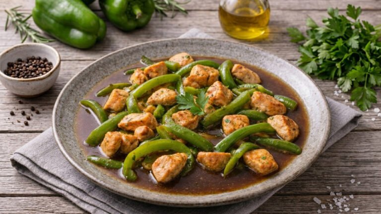 Receta de pollo con pimientos verdes