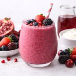 Batido antioxidante de frutos rojos y granada
