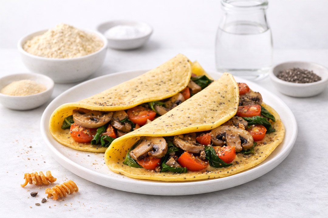 Crepe de harina de garbanzo